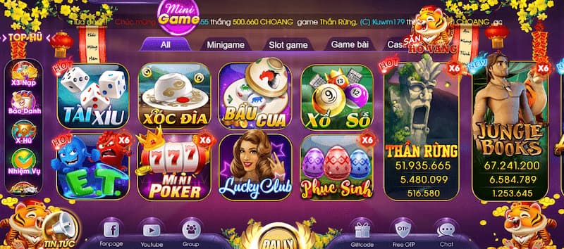 Một số trò chơi nổi bật nhất tại nhà cái Choangclub