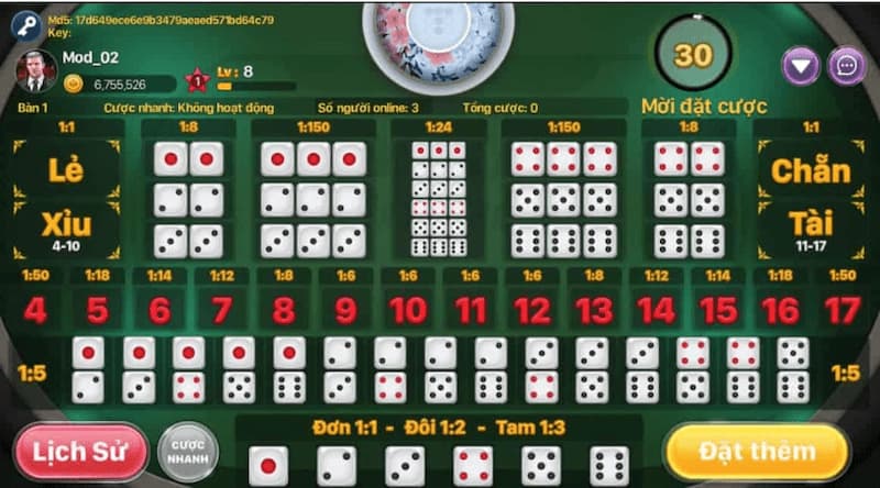 Tỷ Lệ Thưởng Của Các Cửa Tài Xỉu Choangclub